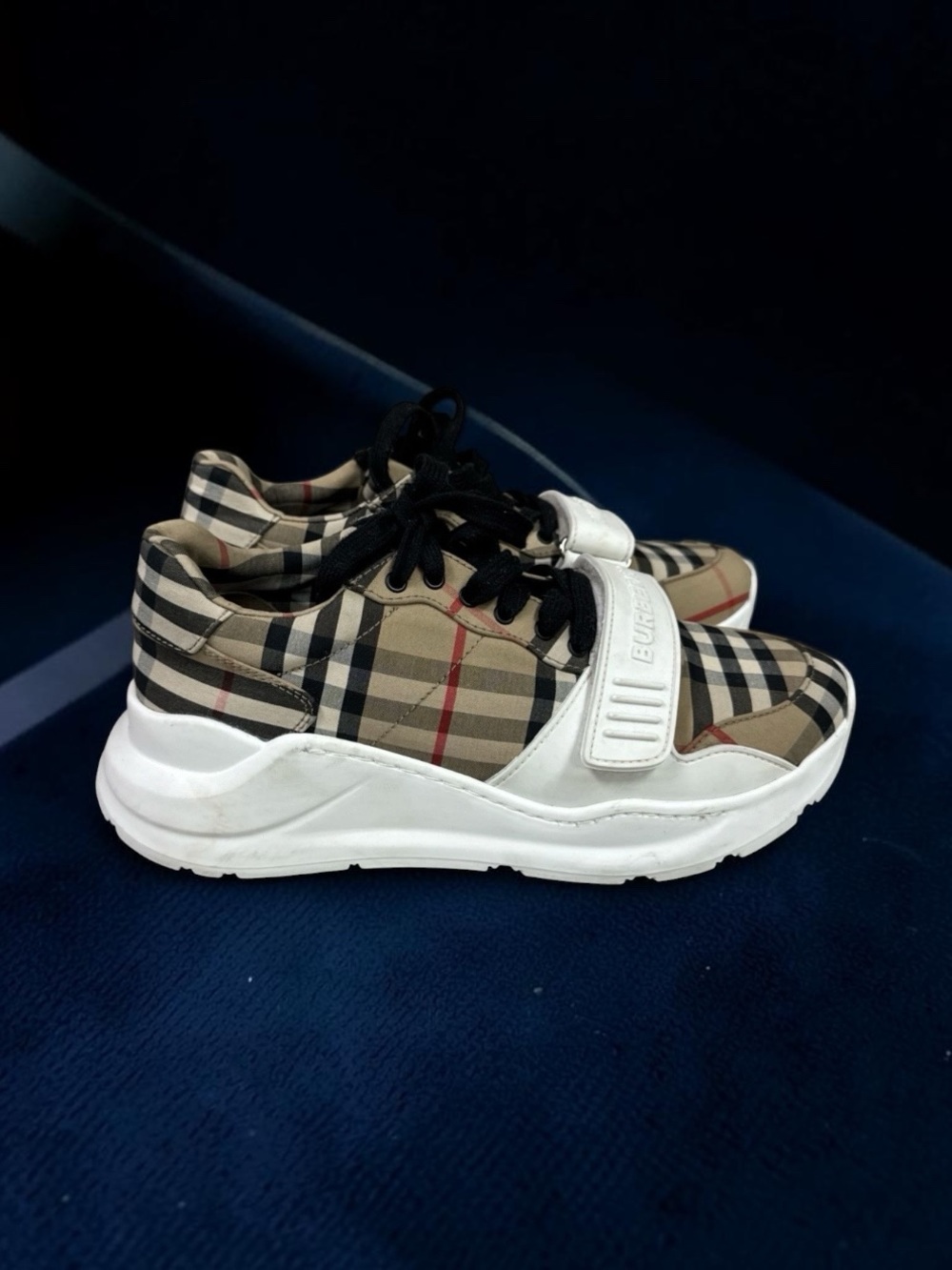 Burberry Vintage Check Strap Sneakers EU 38 Authentic Made in Italy - Picture 8 of 9